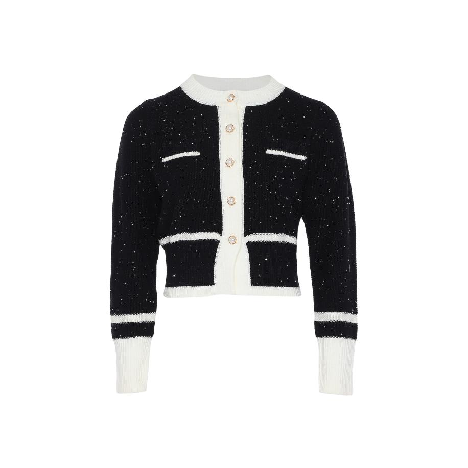 aleva aleva Gebreid vest zwart / wit -