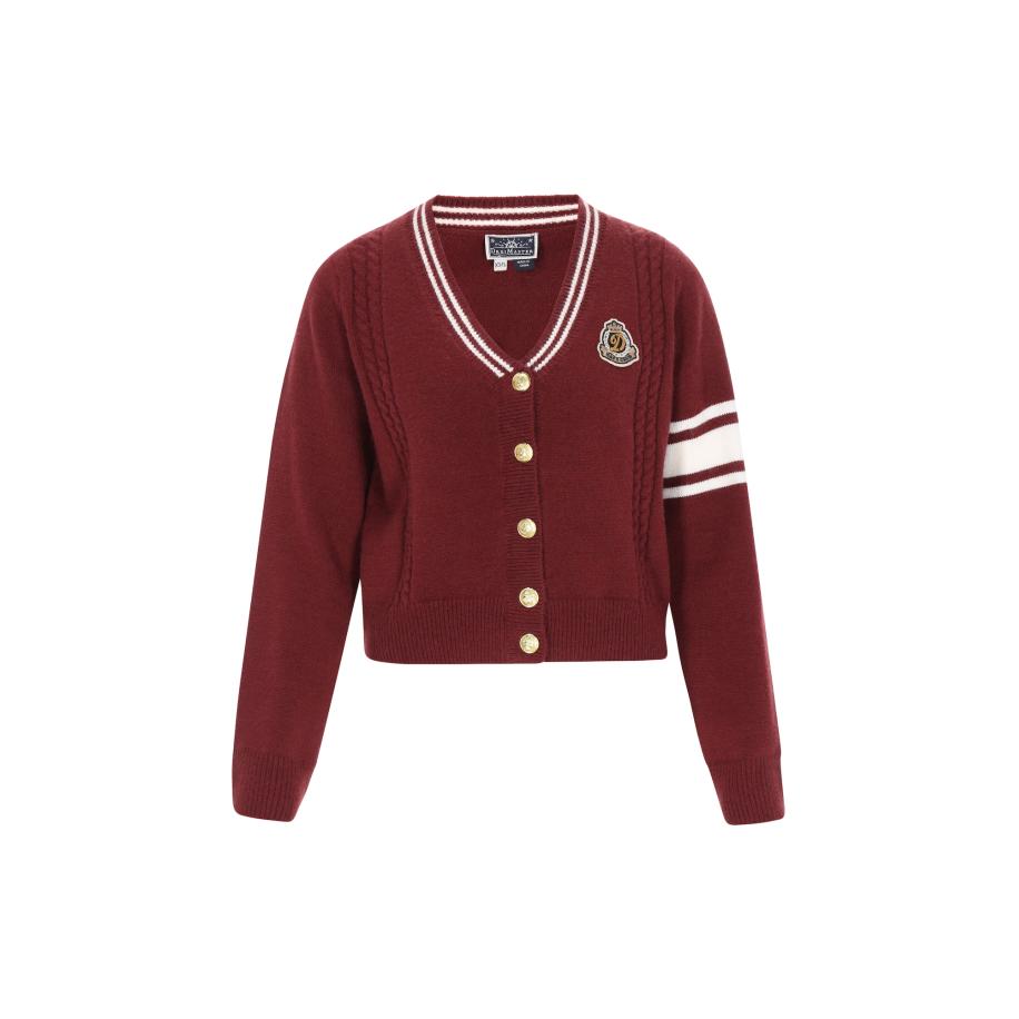 DreiMaster DreiMaster Maritim Gebreid vest donkerrood / wit -