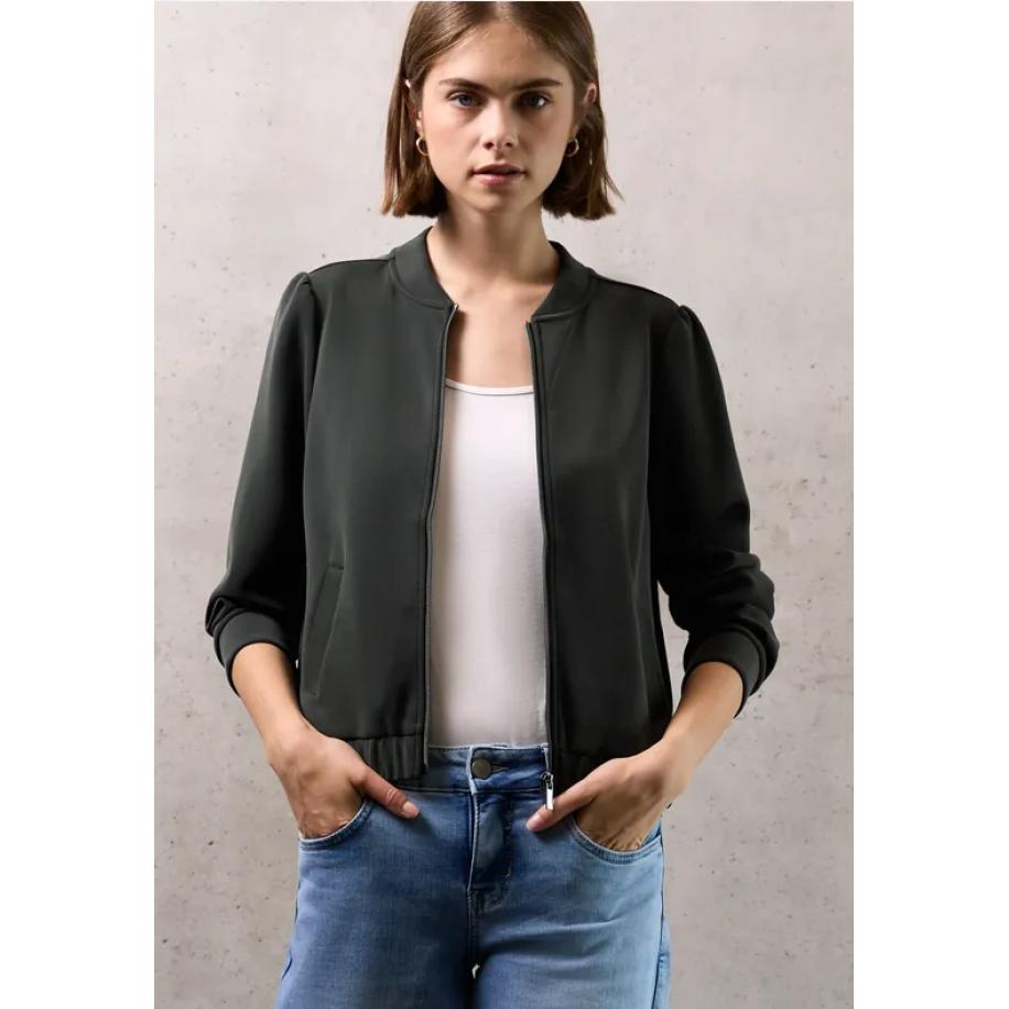 Street One Silk-Look jasje Grijs