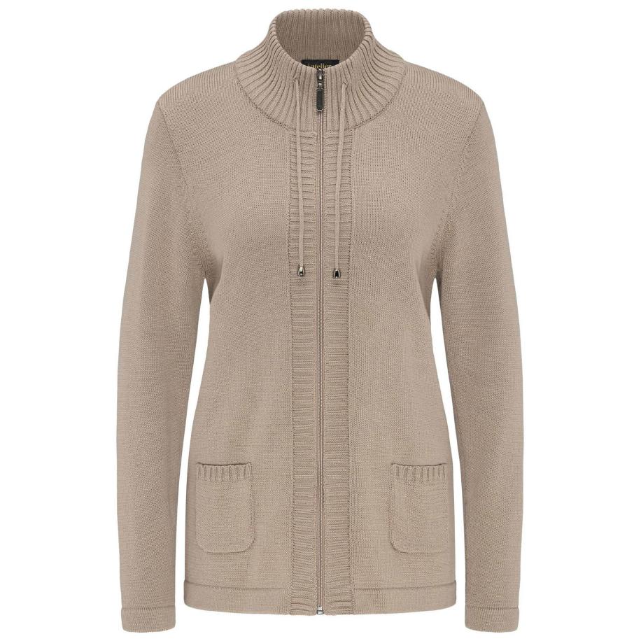 Goldner Goldner Gebreid vest taupe -