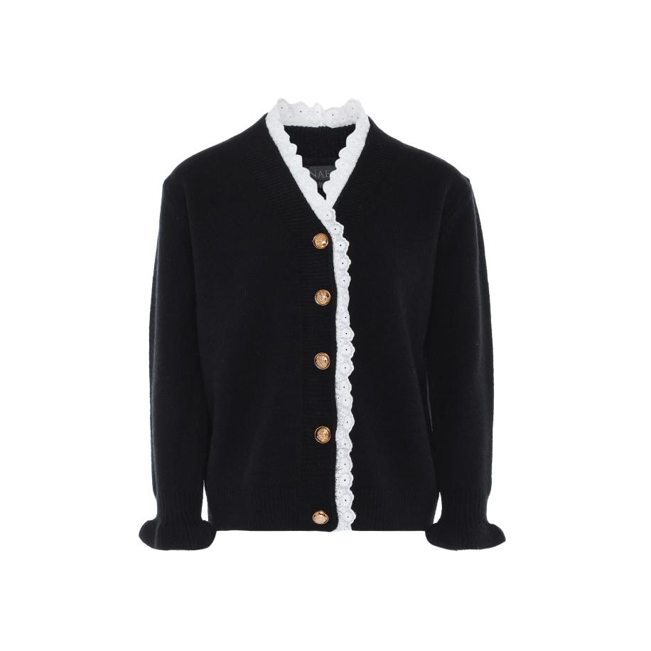 NAEMI NAEMI Gebreid vest zwart / wit -