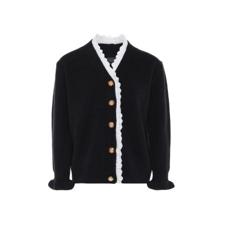 NAEMI NAEMI Gebreid vest zwart / wit