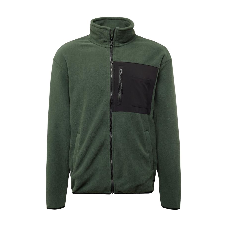 Blend BLEND Fleece jas donkergroen / zwart -