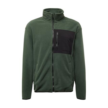 Blend BLEND Fleece jas donkergroen / zwart