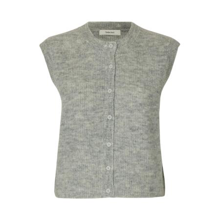 Selected SELECTED Gebreide bodywarmer SLFLULU grijs gemêleerd