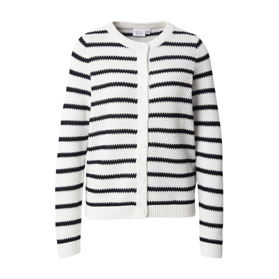 Vila VILA Gebreid vest VIDALO zwart / wit -