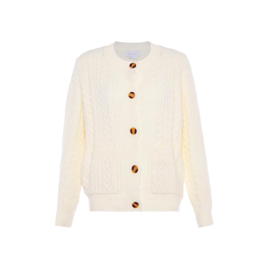 BLONDA BLONDA Gebreid vest wolwit -