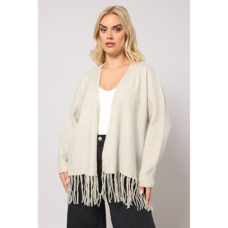 Yours Curve Ivoorwit Vest Met Franjezoom Size 54-56