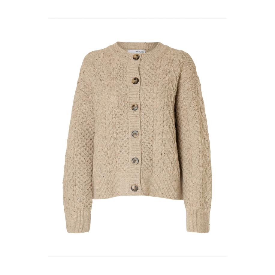 Selected SELECTED Gebreid vest SLFNELLY sand -