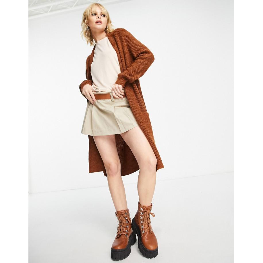 Only Vest met lange pasvorm in lichtbruin Bruin