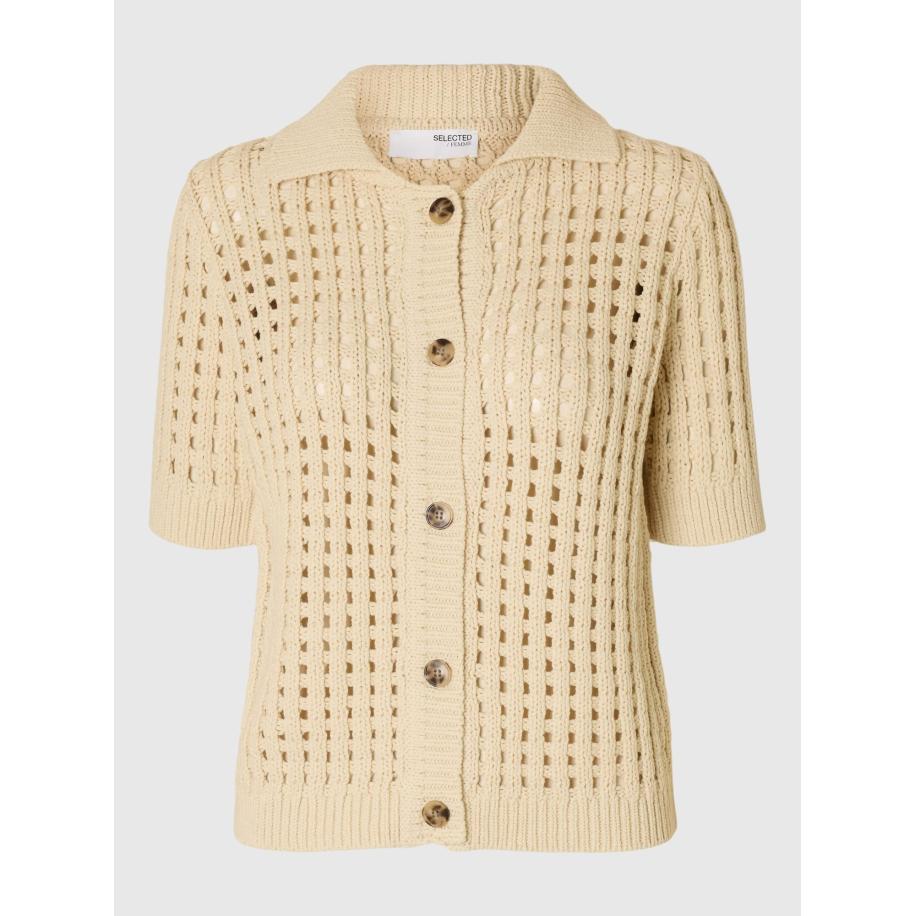 Selected SELECTED Gebreid vest beige -