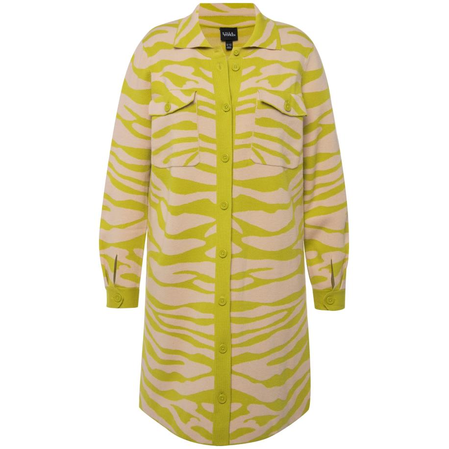 Ulla Popken Ulla Popken Gebreid vest groen / pink -