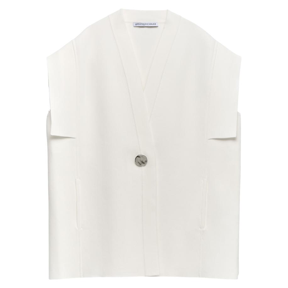 Adolfo Dominguez Adolfo Dominguez Gebreide bodywarmer ecru -