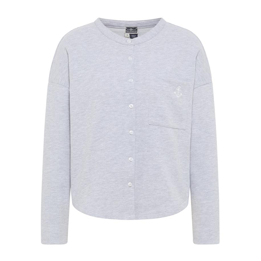 DreiMaster DreiMaster Maritim Sweatvest grijs gemêleerd / wit -