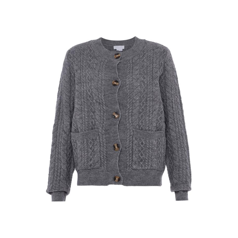 BLONDA BLONDA Gebreid vest grijs -