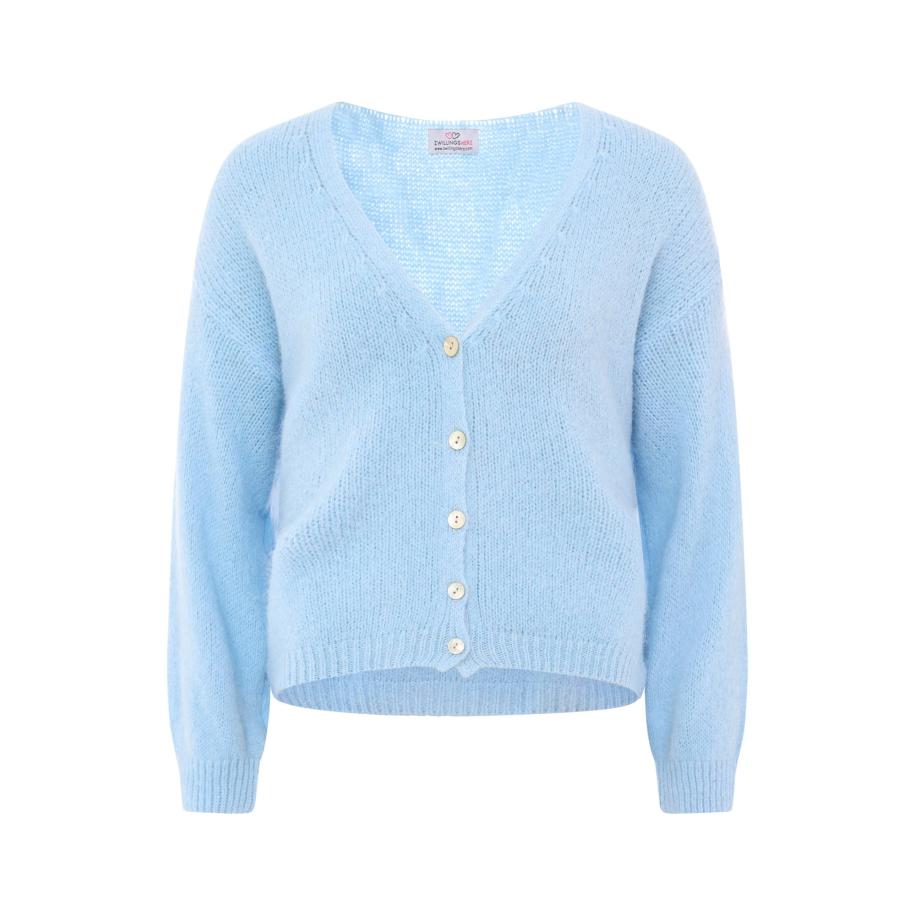 zwillingsherz Zwillingsherz Gebreid vest lichtblauw -