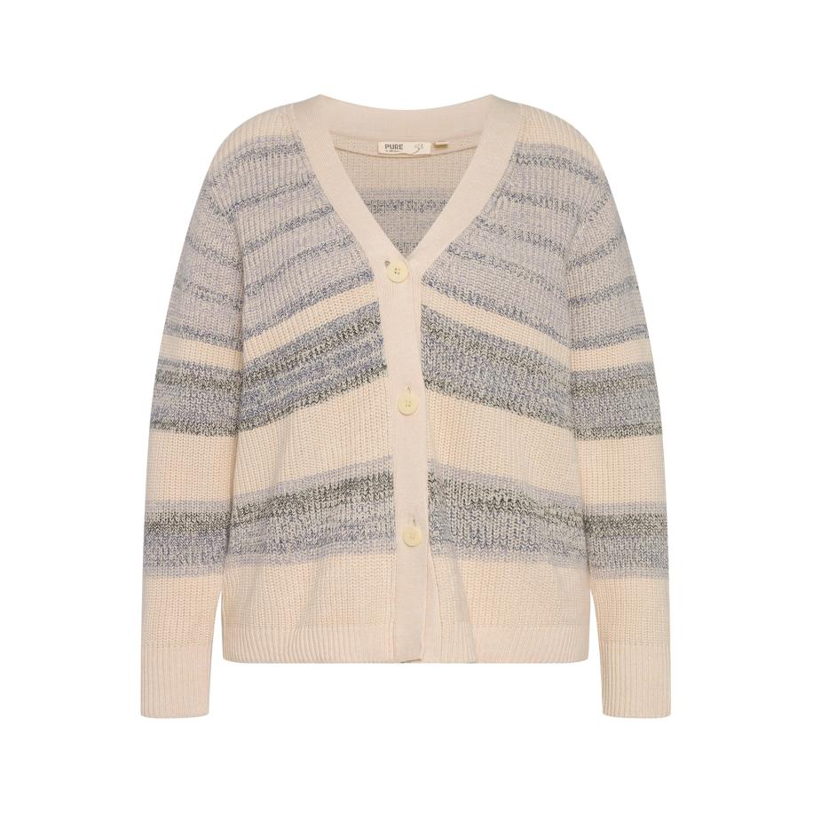 Ulla Popken Ulla Popken Gebreid vest beige / blauw / grijs -