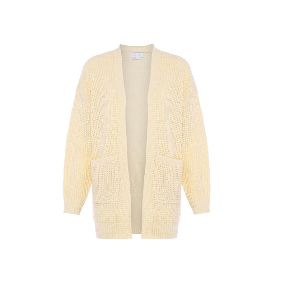 BLONDA BLONDA Gebreid vest pasteelgeel -