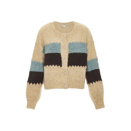 Jalene Jalene Gebreid vest beige gemêleerd / blauw gemêleerd / zwart gemêleerd