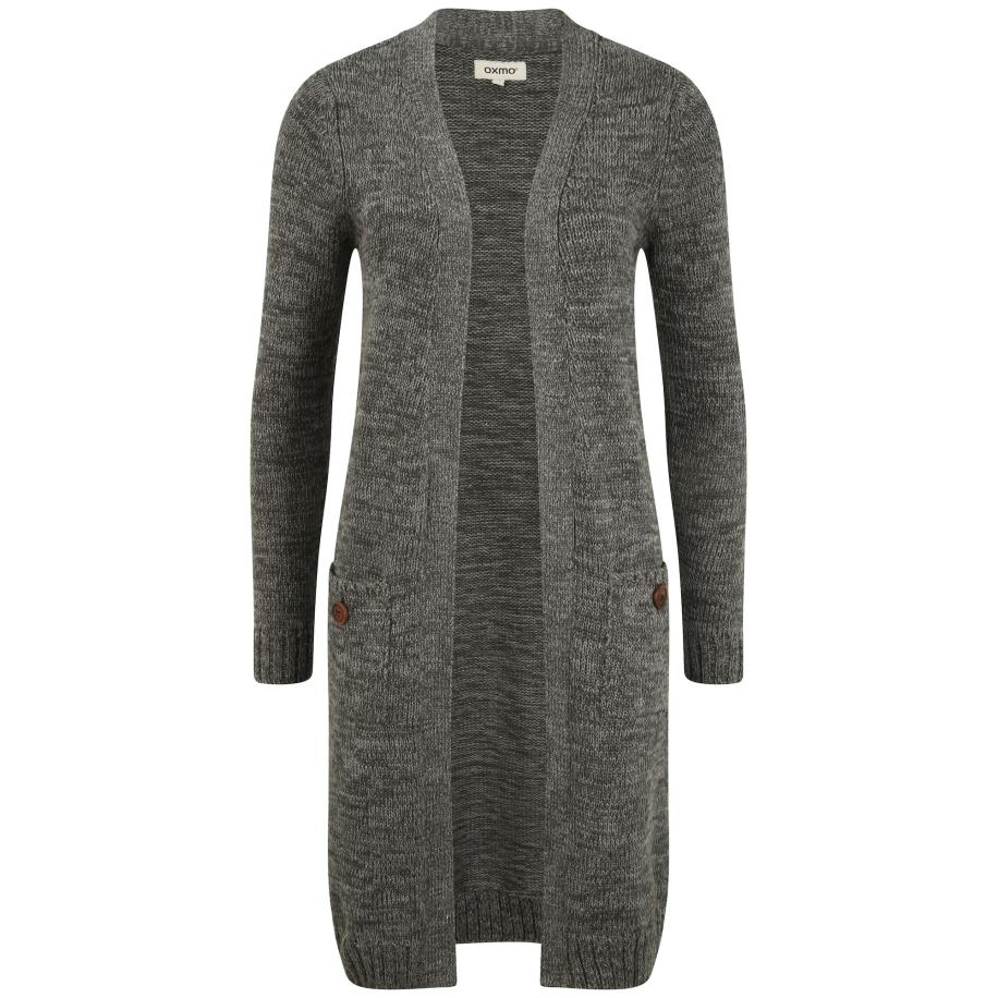 Oxmo Gebreid vest Philetta bruin / grijs / grijs gemêleerd Grijs