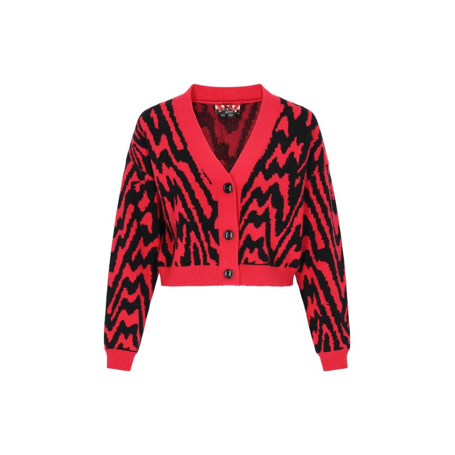 MYMO myMo ROCKS Gebreid vest bloedrood / zwart -