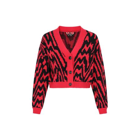 MYMO myMo ROCKS Gebreid vest bloedrood / zwart