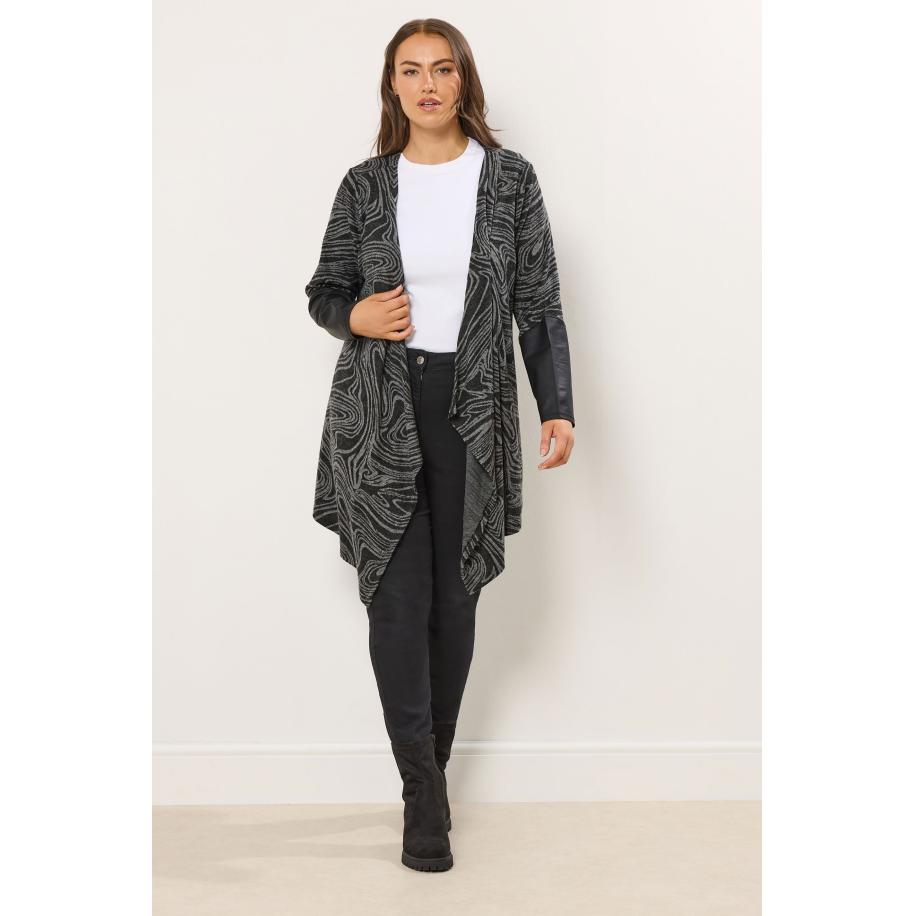 Yours Curve Abstract Grijs Zacht Vest Size 58-60 Grijs