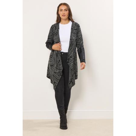 Yours Curve Abstract Grijs Zacht Vest Size 58-60