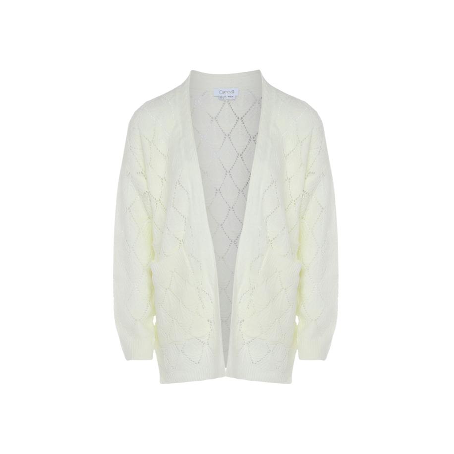 caneva caneva Gebreid vest wolwit -