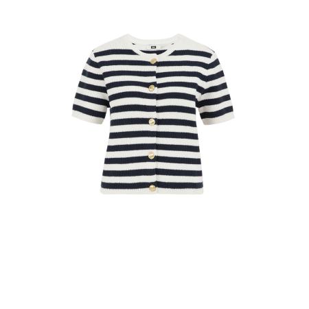 WE Fashion WE Fashion Gebreid vest marine / wit
