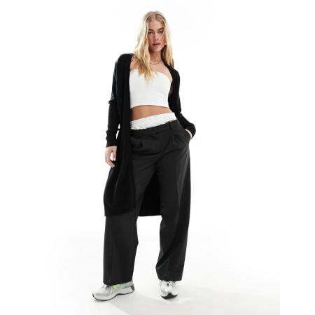 Vila Vest met lange pasvorm in zwart