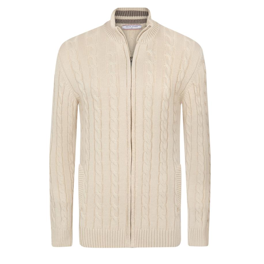 Felix Hardy Felix Hardy Gebreid vest lichtbeige -