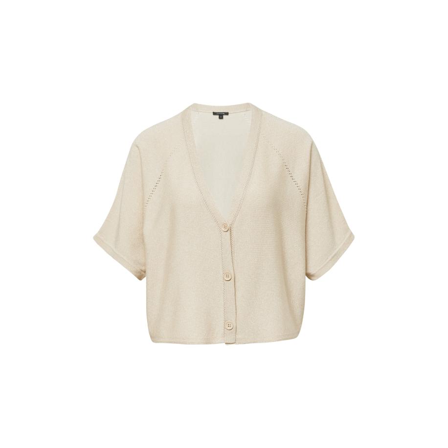 Comma COMMA Gebreid vest sand -