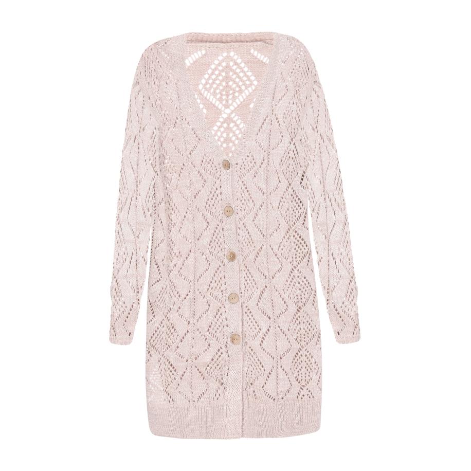 Sidona Sidona Gebreid vest nude / wit -
