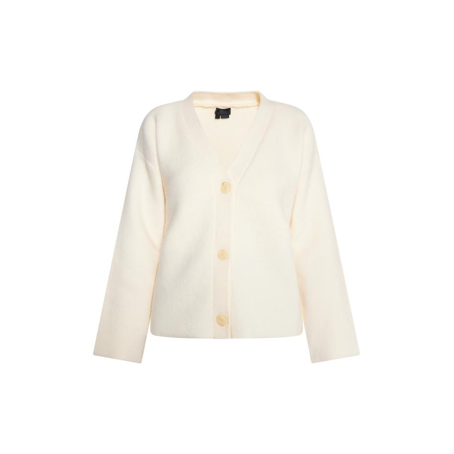 DreiMaster DreiMaster Klassik Gebreid vest Casnagie wolwit -