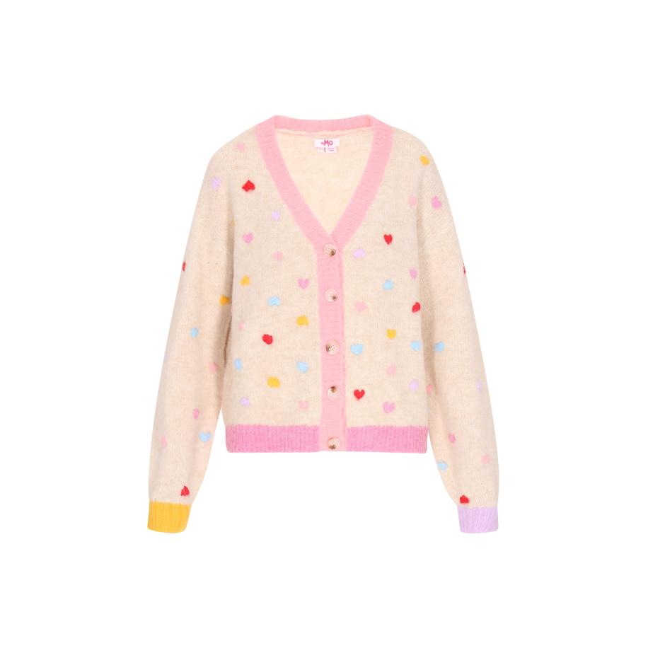 MYMO MYMO Gebreid vest beige / blauw / geel / rosa / rood -