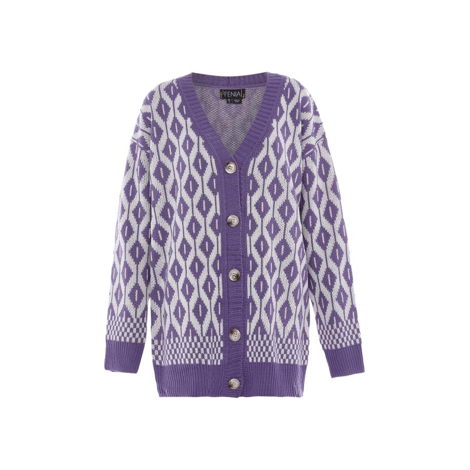 FENIA FENIA Gebreid vest lichtgrijs / lila -