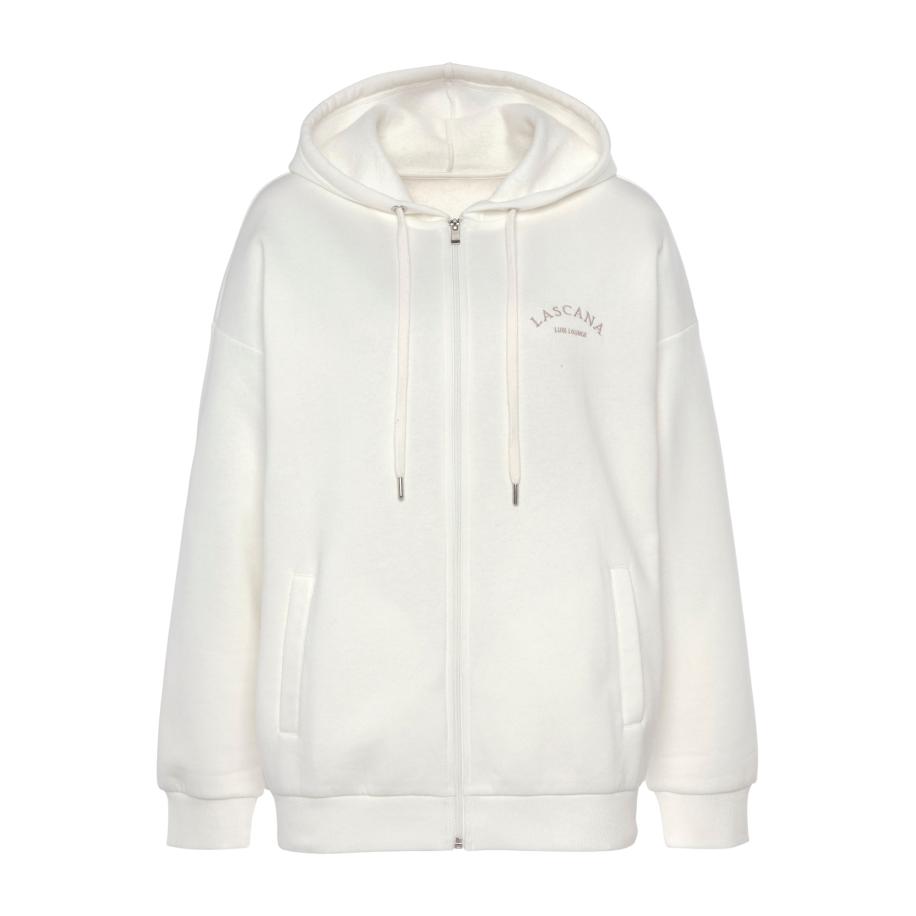 Lascana LASCANA Sweatvest camel / wit -