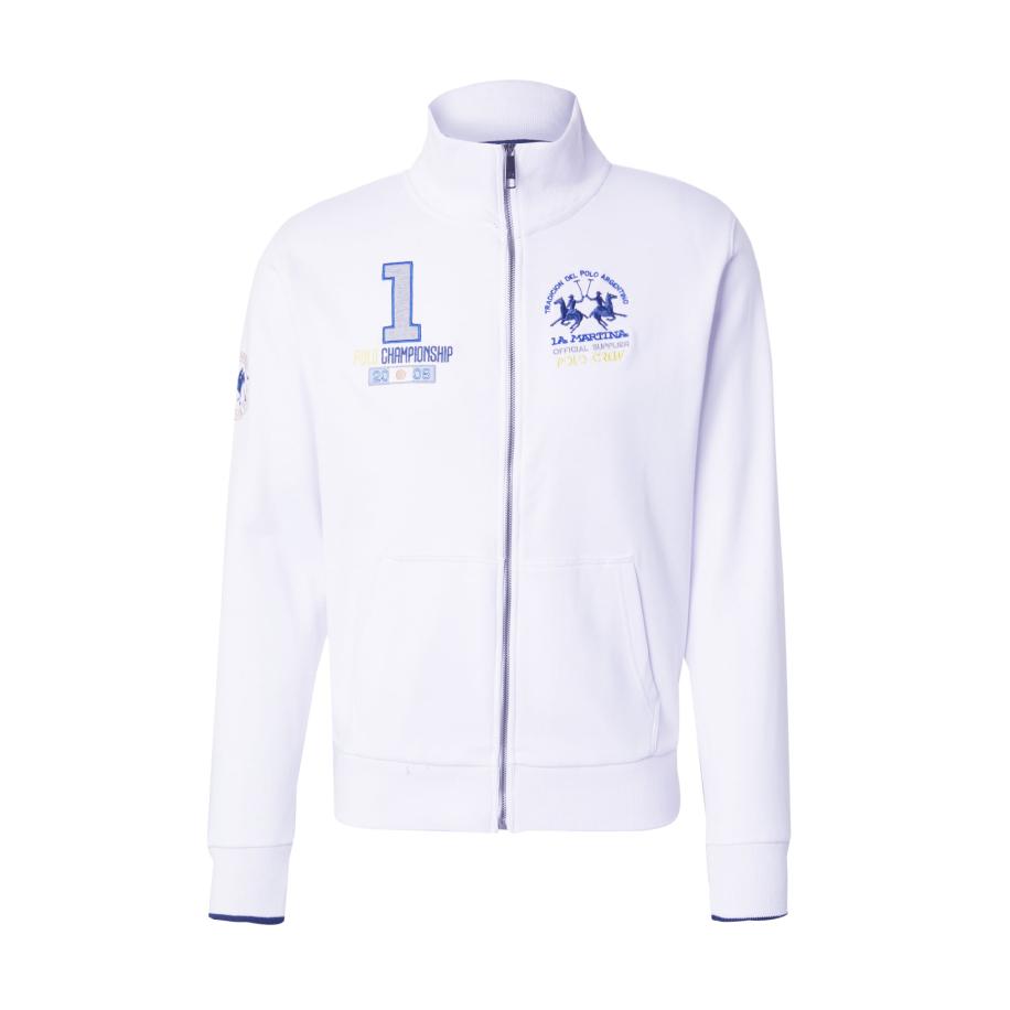 La Martina La Martina Sweatvest blauw / lichtgeel / lichtgrijs / wit -