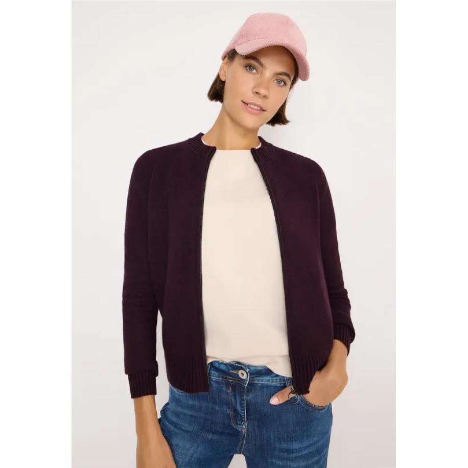 CECIL Cosy vest met ritssluiting Rood