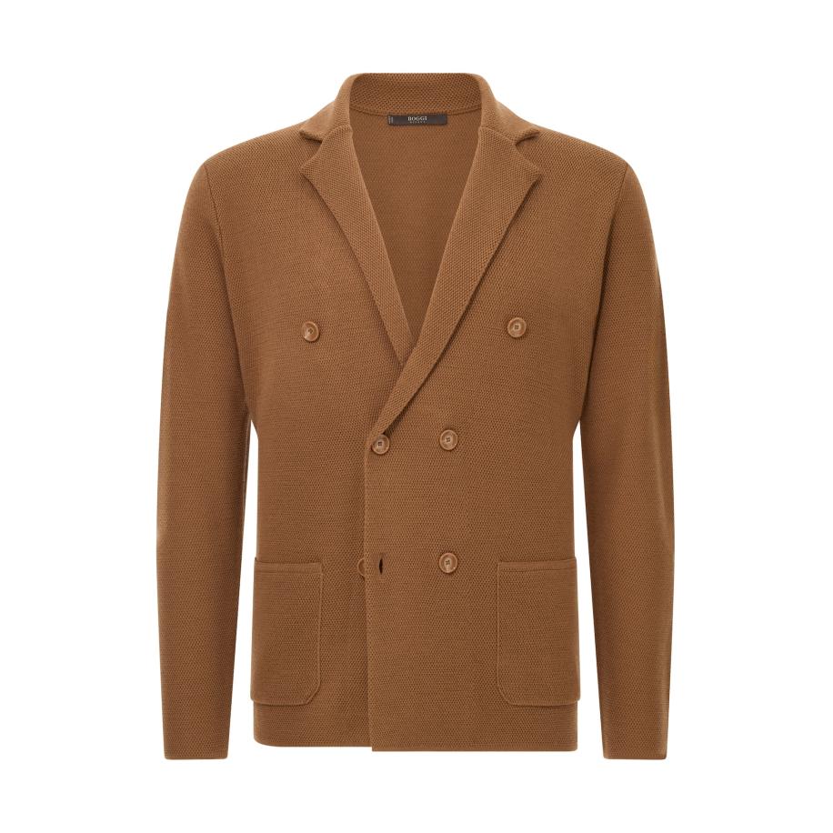 Boggi Milano Boggi Milano Gebreid vest karamel -