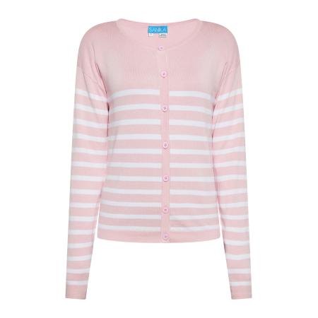 SANIKA SANIKA Gebreid vest rosa / wit