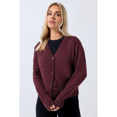 Limited Collection Gebreid Vest Met Knopen In Bordeauxrood Size 58-60