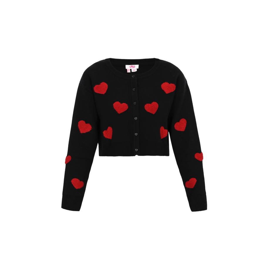 MYMO MYMO Gebreid vest rood / zwart -