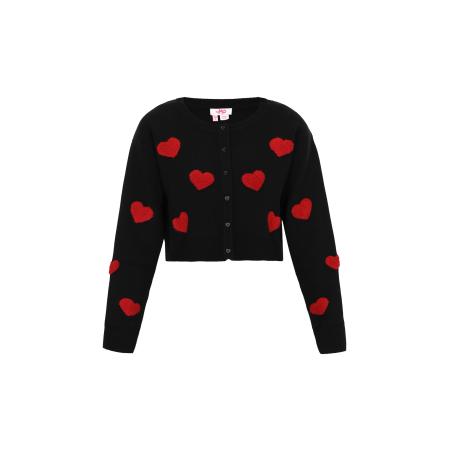 MYMO MYMO Gebreid vest rood / zwart