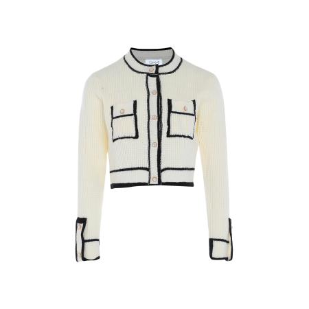 caneva caneva Gebreid vest goud / zwart / wolwit