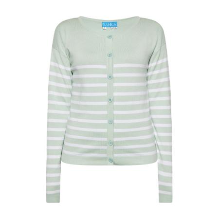 SANIKA SANIKA Gebreid vest pastelgroen / wit