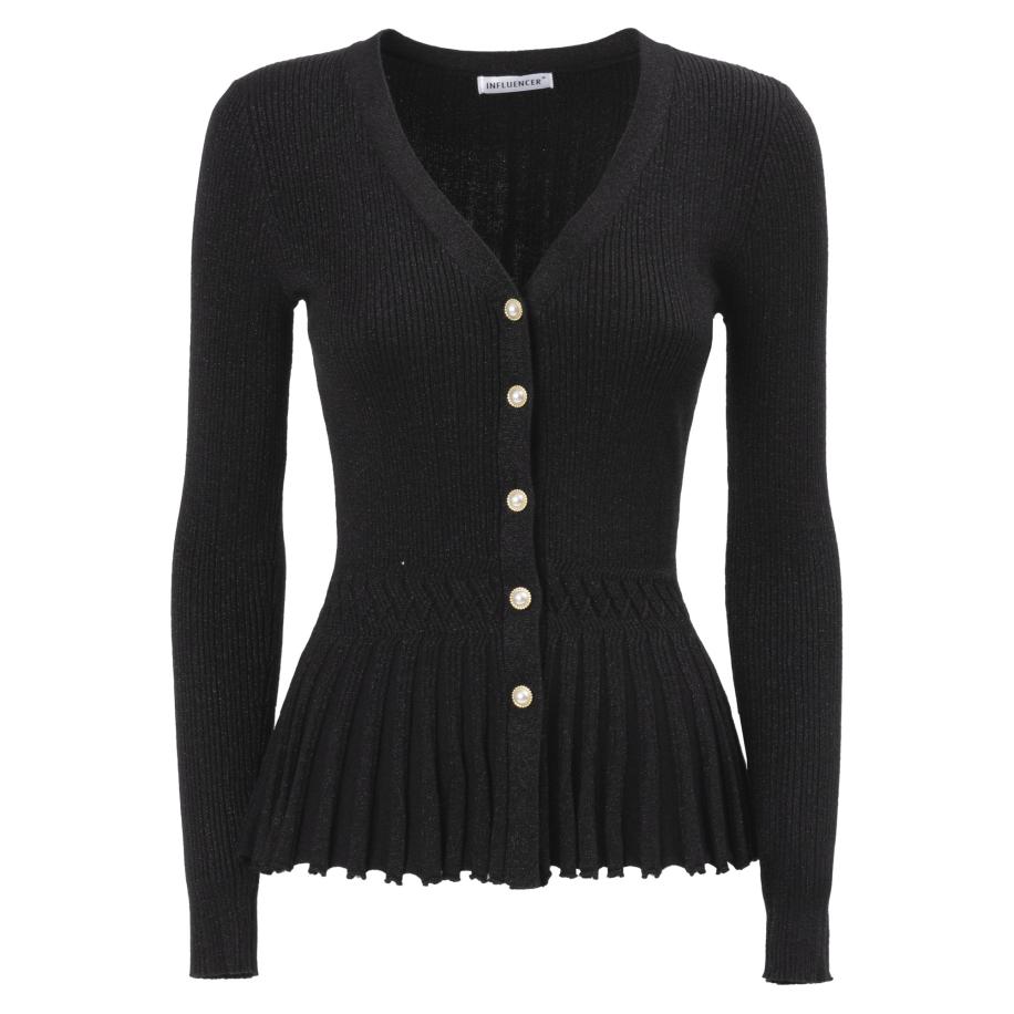 Influencer Influencer Gebreid vest zwart -