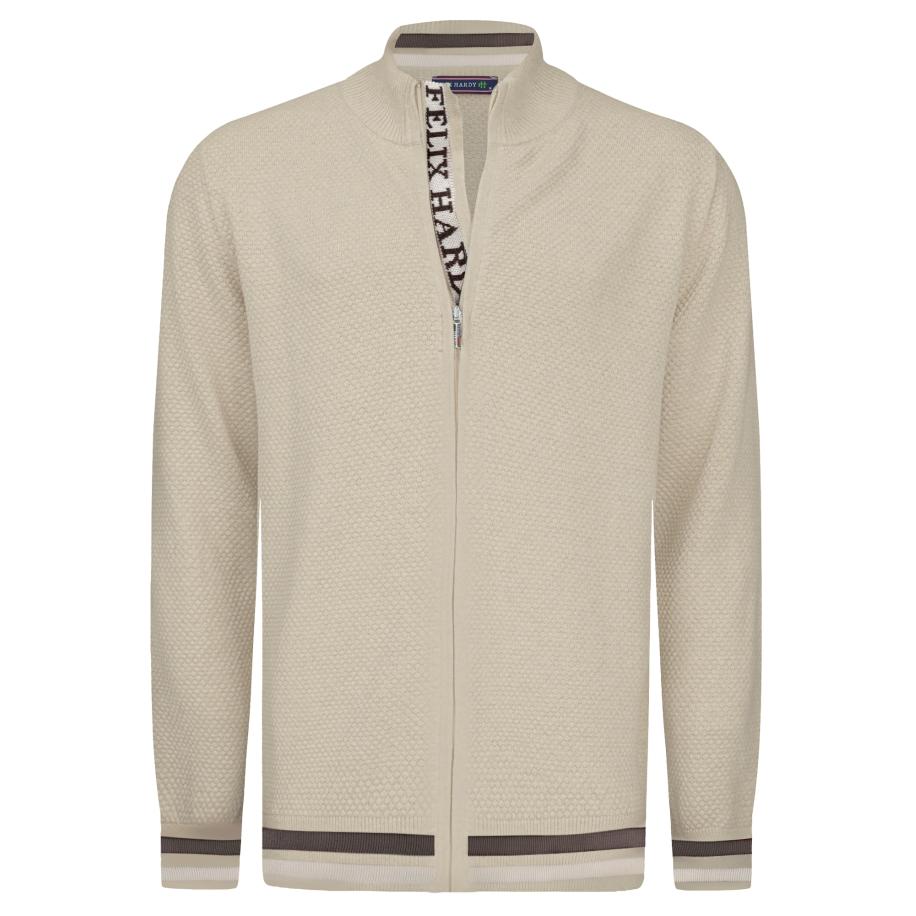 Felix Hardy Felix Hardy Gebreid vest beige / bloedrood / zwart -