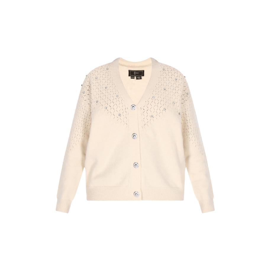 Faina faina Gebreid vest wolwit -